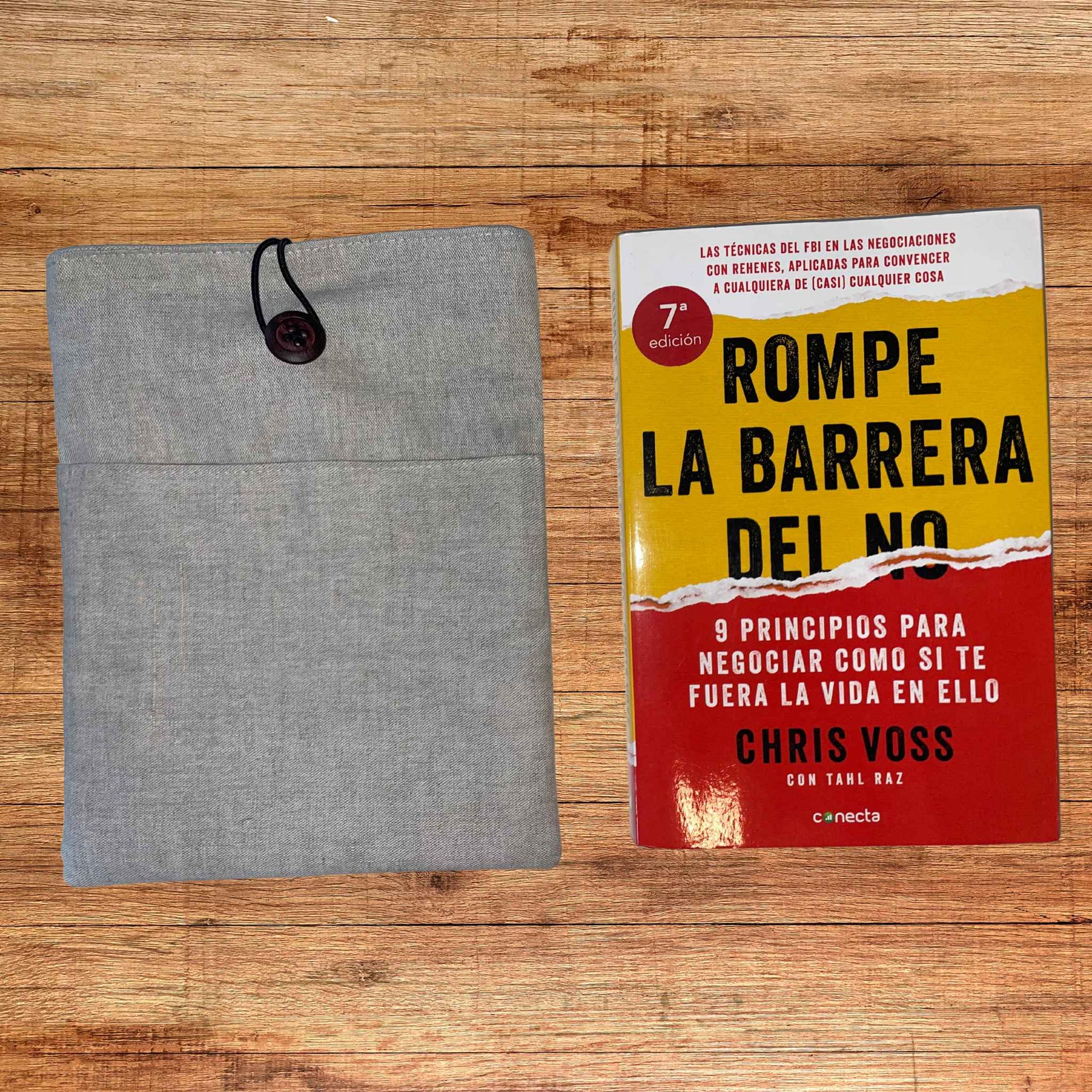 Funda para libros hechas a mano: Lino beige 6